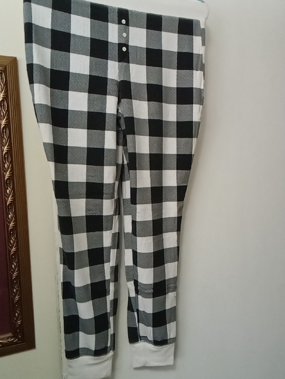 STARS ABOVE Black & White Buffalo Plaid Women's Lounge Pants
